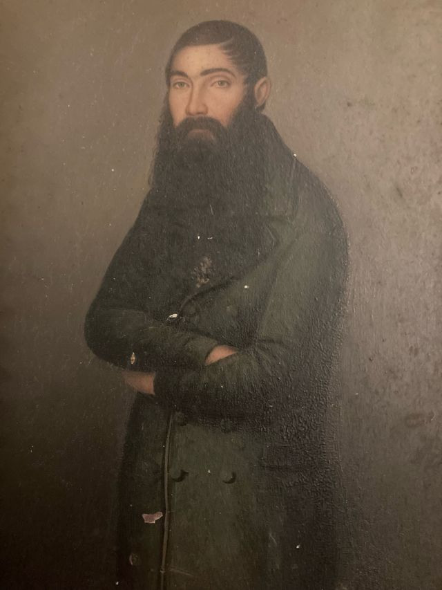 Antico Dipinto russo su metallo 1833