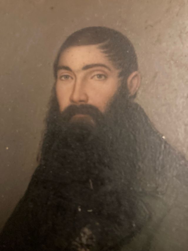 Antico Dipinto russo su metallo 1833