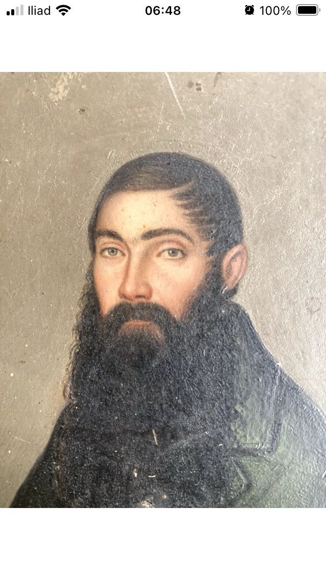 Antico Dipinto russo su metallo 1833