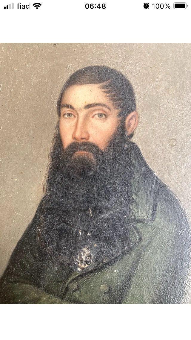 Antico Dipinto russo su metallo 1833