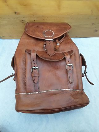 Mochila de cuero Mochila de cuero marrón 