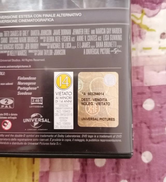 Dvd "cinquanta sfumature di grigio"