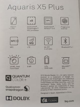 Telefono BQ Aquaris X5 Plus