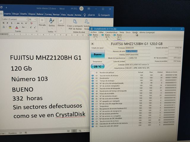 Varios Disco duro Fujitsu 120Gb