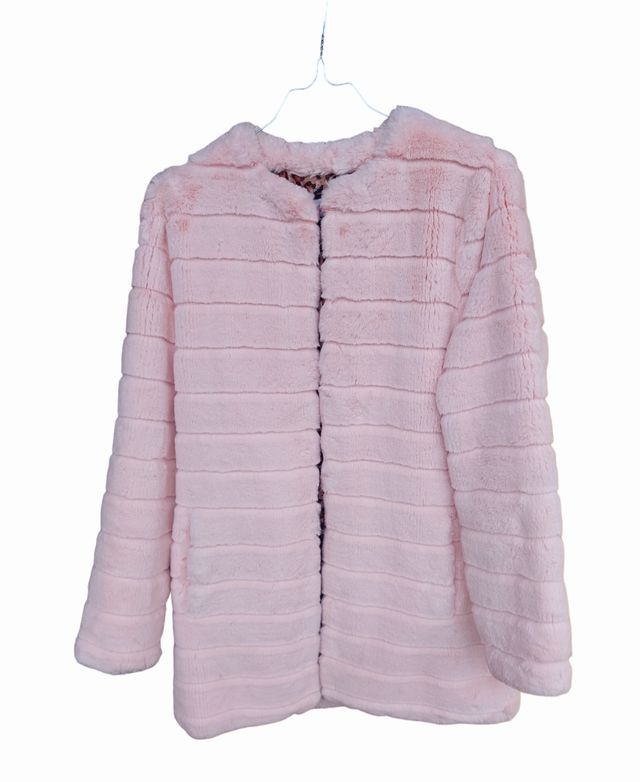 Eco pelliccia rosa cipria, tg 40