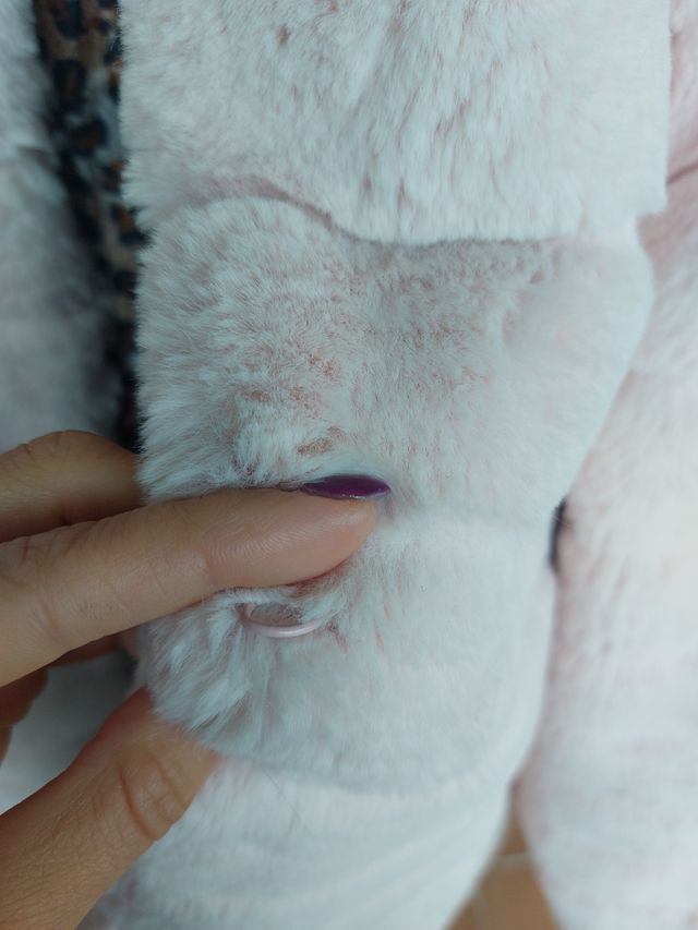 Eco pelliccia rosa cipria, tg 40