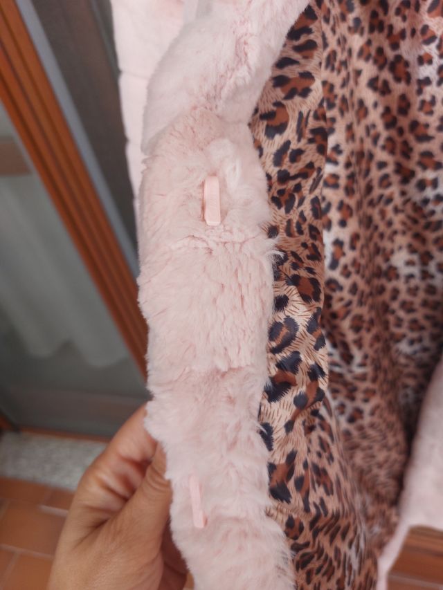 Eco pelliccia rosa cipria, tg 40