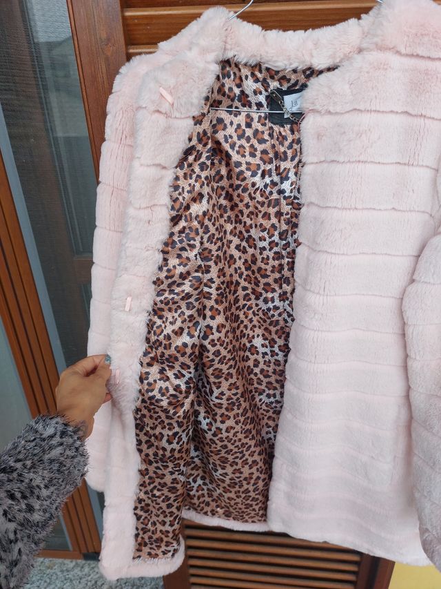 Eco pelliccia rosa cipria, tg 40