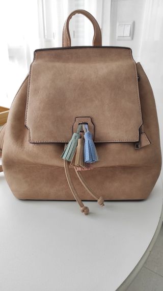 Mochila señora color beig