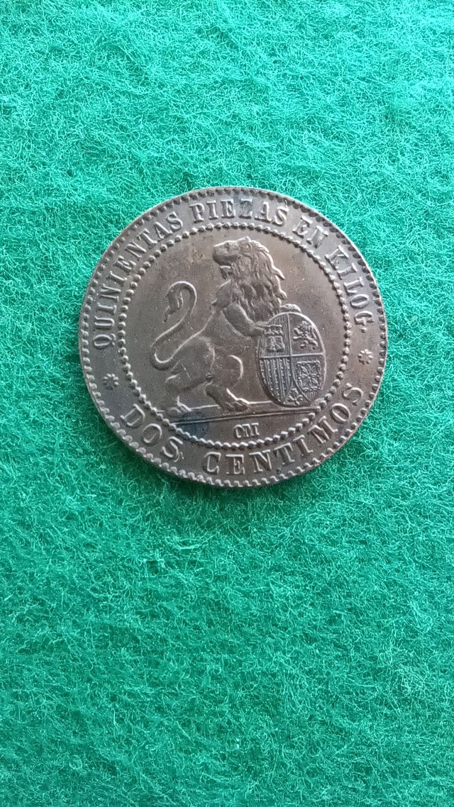 2 céntimos 1870 SC Gobierno Provisional n2
