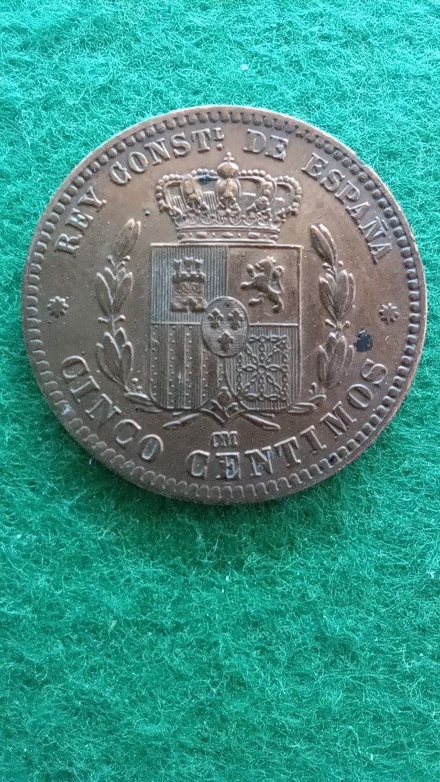 5 centesimi 1877 SC - Alfonso XII