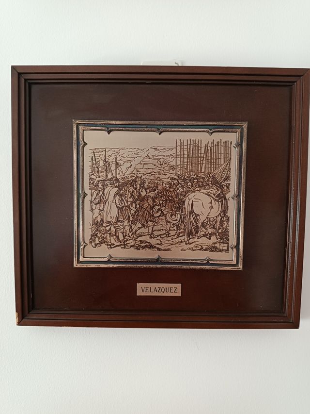 Cuadro de Velázquez de hierro grabado