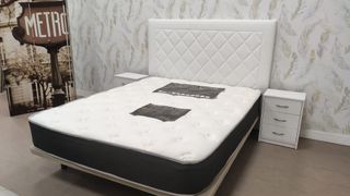 BASE TAPIZADA + COLCHON VISCO DE 150X190