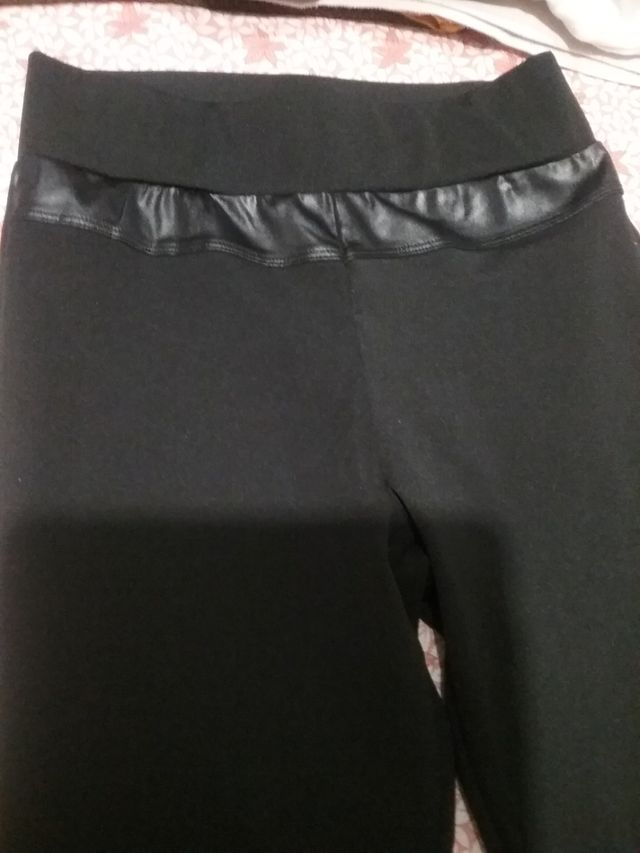 2 pantalon- t 32/34,leggings,mallas,polipiel
