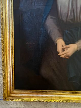 ANTIGUO CUADRO OLEO RELOGIOSO SIGLO XIX