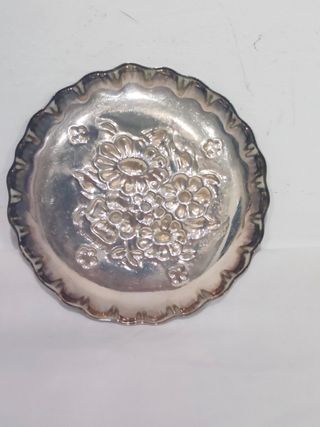 Antiguo plato platito plata bandeja baratija PLAME
