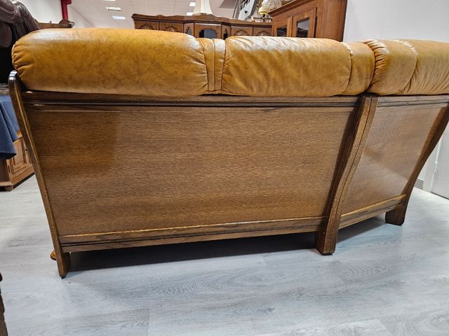 Rinconera Rustica de Piel y Madera