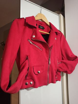 Chaqueta cuero sintético mujer 