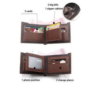 Cartera de caballero de gran capacidad. Marrón.