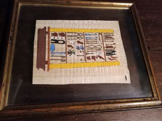 Papiro egiziano con cornice legno