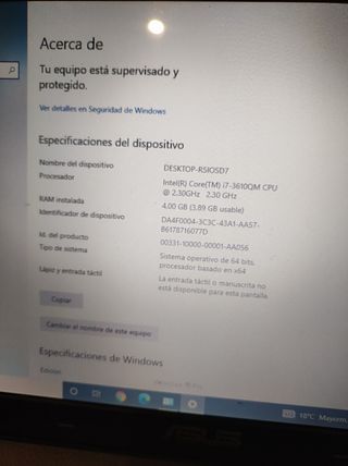 Portatil Asus I7