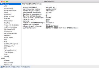 MacBook Air 13" (2015) - QWERTY - 2,2Ghz i7 - 8GB