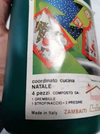 Bottiglia con strofinacci NATALE vintage