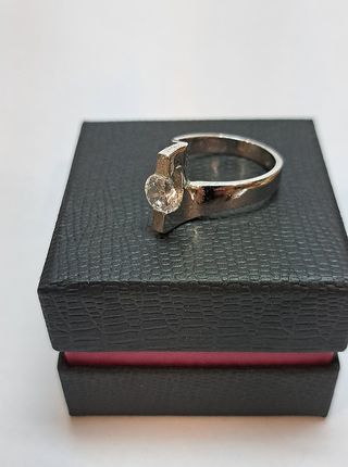 Anillo plata de ley y circonita