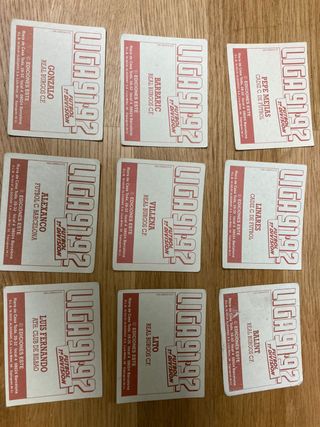 LOTE CROMOS LIGA ESTE 91-92