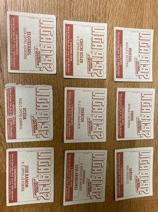 LOTE CROMOS LIGA ESTE 91-92