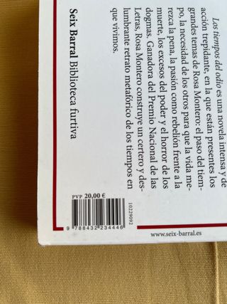 Los tiempos del odio.   Rosa Montero