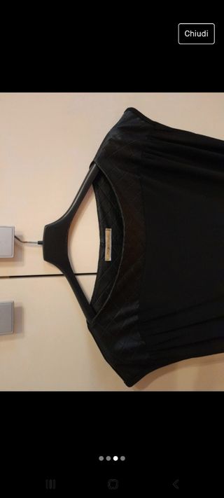 Vestito viscosa e dettagli similpelle