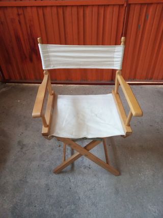 Silla de cine de loneta y madera
