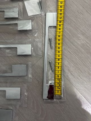 12 tiradores mueble cromo 22 cm