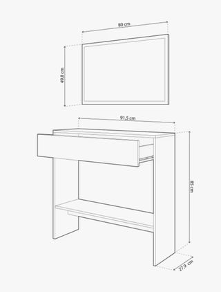 Recibidor con cajón 90 cm