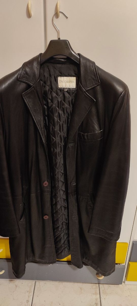 Cappotto di pelle lungo