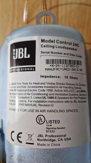 2 Altavoces empotrables JBL 24C