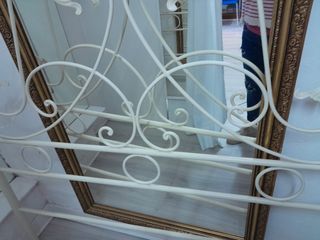 Cabecero metal lacado en blanco roto