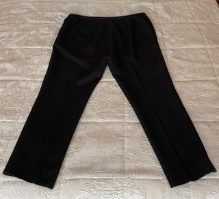 Pantalón negro de pinzas de lanilla mujer
