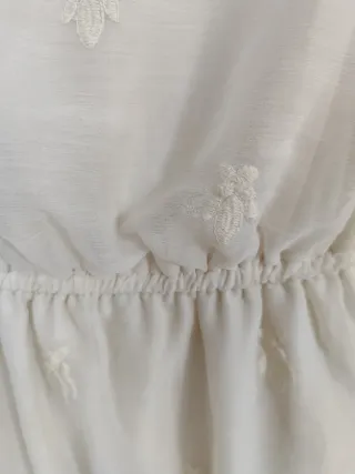 Vestido encaje boho marfil · Bershka · S (nuevo)