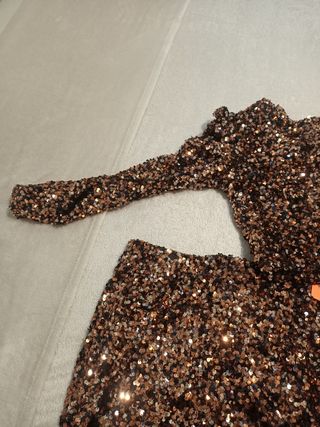 Conjunto falda top fiesta lentejuela