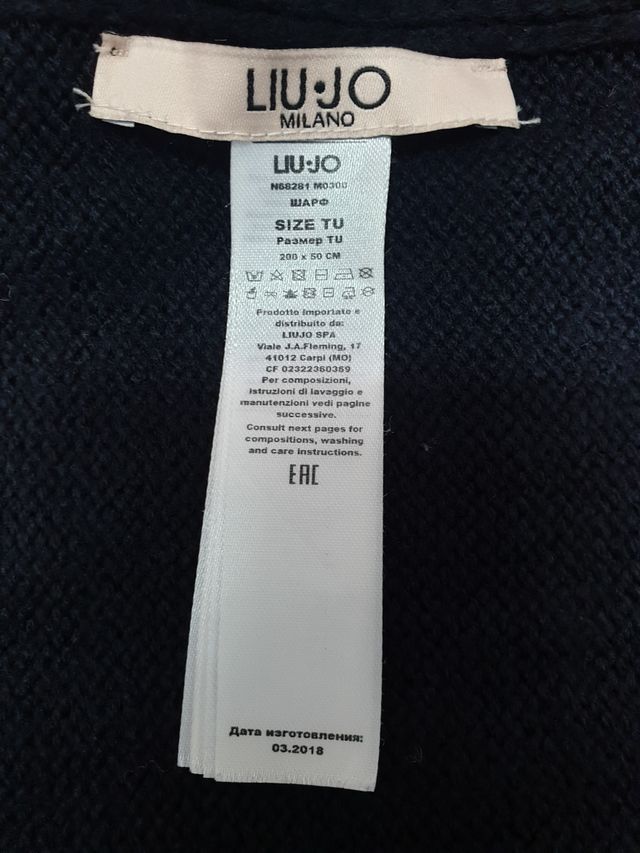 Sciarpa Liu-Jo nera con perline