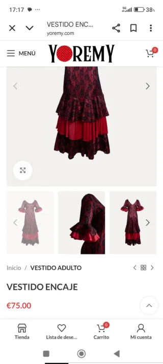 Vestido flamenca. Nuevo vale 75 euros.