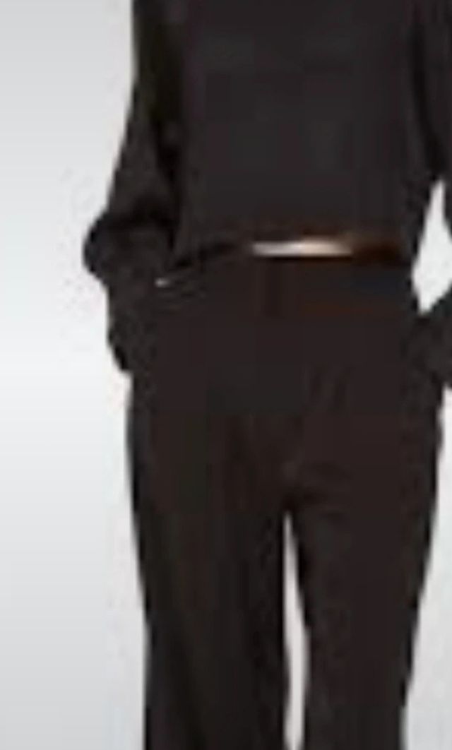 Blusa raso negra mangas largas H&M