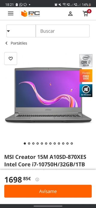 MSI Creator 15M Intel i7-10