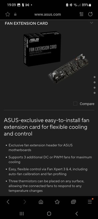 asus fan extension card