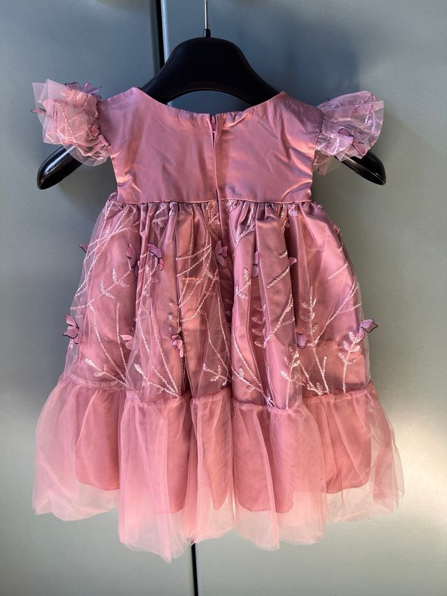 Vestitino rosa bambina 3 anni con farfalle