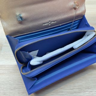 Bolso Roberto Verino estilo bandolera azul/dorado