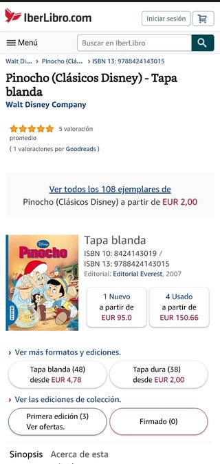 Pinocho libro
