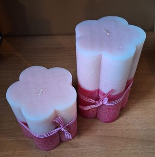 Coppia di candele rosa